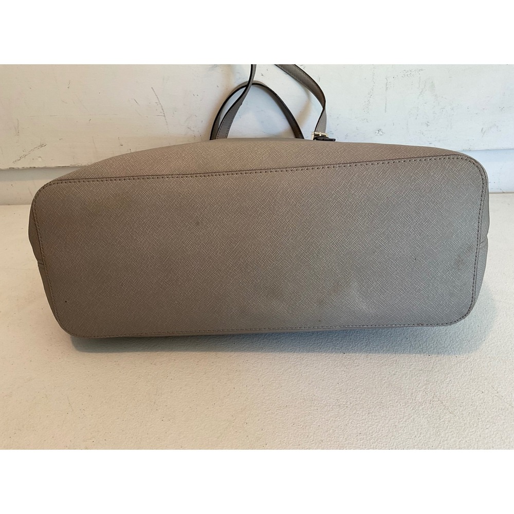 Michael Kors Large Tote Grey Saffiano Leather Shoulder Bag Silver Logo - Picture 5 of 8